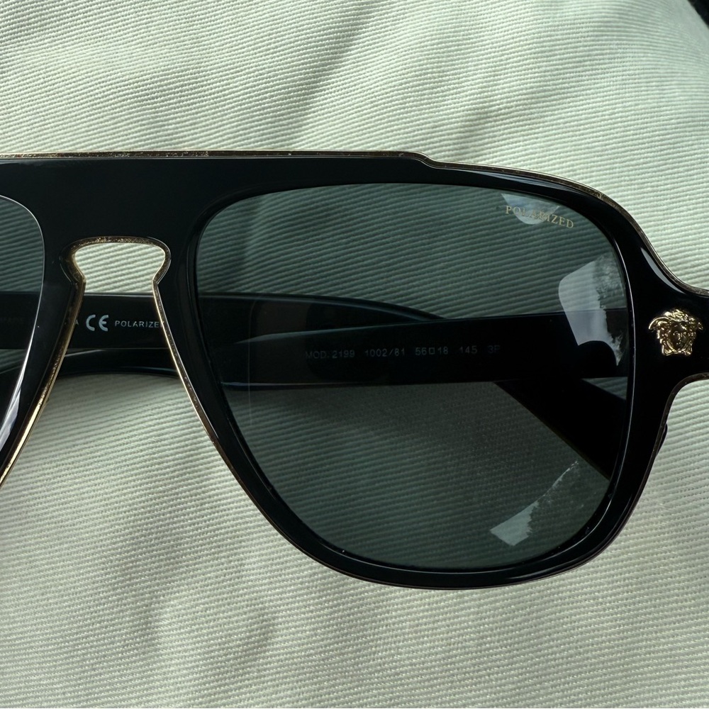 Versace polarized black and gold sunglasses